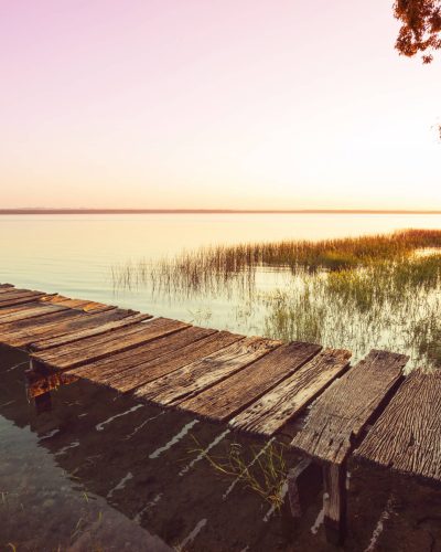Sunset scene at the lake Peten Itza, Guatemala. Central America.